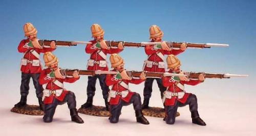 24F.1 - 24th Foot, South Wales Borders (3 Standing,3 Kneeling firing) 