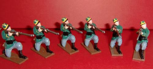 833 - Infantry, 1st Belgian Carabiniers Regiment , Six Kneeling Privates Firing ( WWI) - EN STOCK