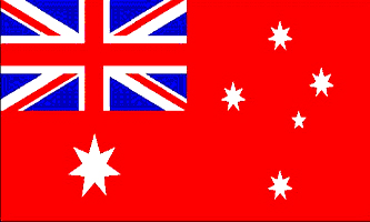 Australian Red Ensign - drapeau national civil et pavillon marchand de la Fédération d Australie de 1901 à 1954 - EN STOCK