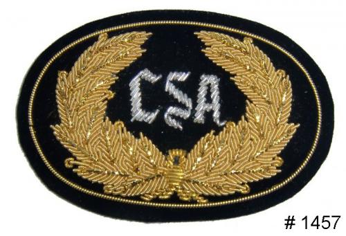 BT1457 - CSA Officers Gold and Silver Embroidered Hat Badge - EN STOCK