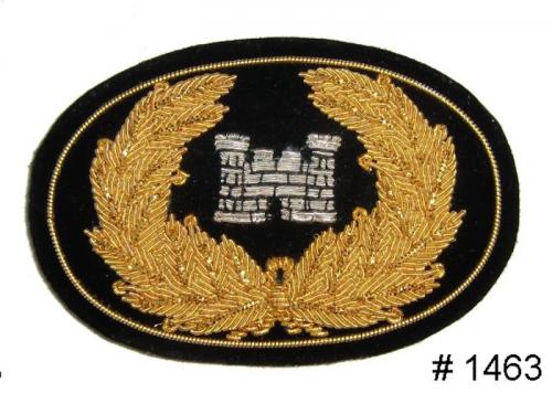 BT1463 - Engineers Coprs Officers Gold and Silver Embroidered Hat Badge - EN STOCK