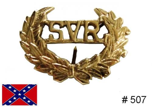 BT507 - SVR Hat Insignia, Solid brass casting with attaching wires on back - EN STOCK