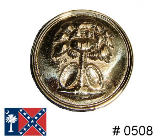 BT508 - South Carolina Insignia, Solid brass casting with attaching wires on back - EN STOCK