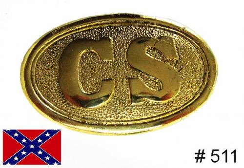 BT511 - Standard Civil War CS oval solid brass buckles with hooks on back - EN STOCK