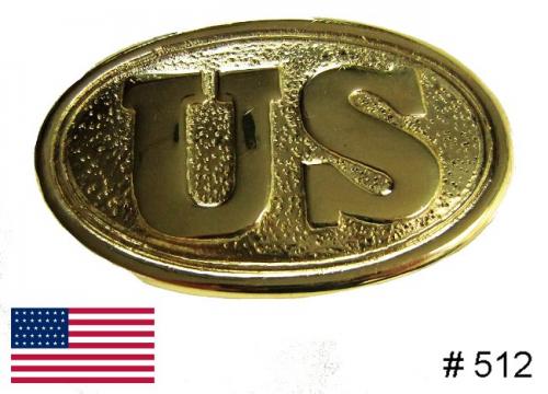 BT512 - US Brass Buckle, Standard Civil War US solid brass buckle with hooks on back - EN STOCK