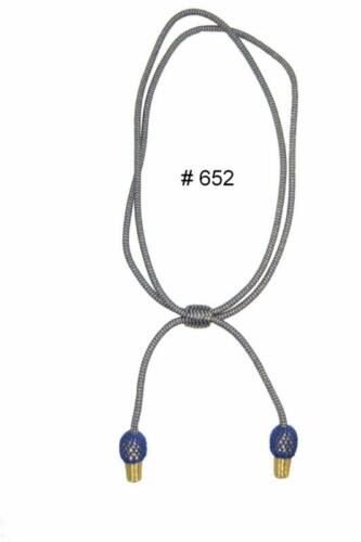 BT652 - Blue  Gold Hat Cord, General Officers. Adjustable (cordelette bleue et or pour chapeau et clairon) - EN STOCK
