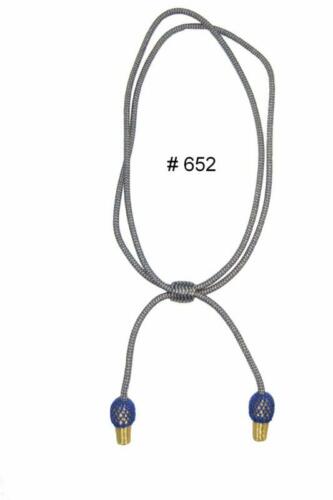 BT652 - Blue  Gold Hat Cord, General Officers. Adjustable (cordelette bleue et or pour chapeau et clairon) - EN STOCK