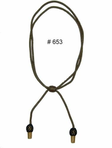 BT653 - Black  & Gold Hat Cord, General Officers. Adjustable (cordelette noire et or pour chapeau) - EN STOCK