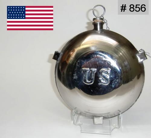 BT856 - Gourde métallique impression US grise pour Nordiste - US Canteen - EN STOCK