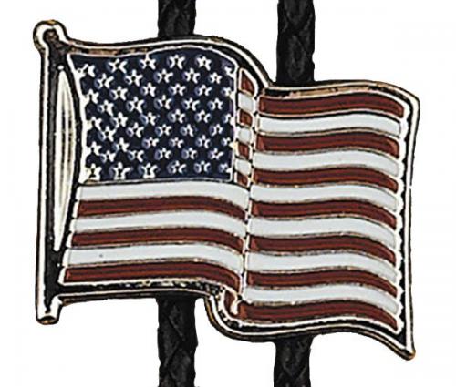 Bolo Tie - BT-372 - USA Flag Bolo Tie - Made in USA - EN STOCK