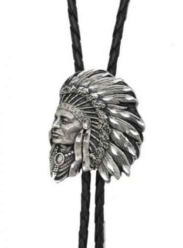 Bolo Tie - BT-76 - Indian Chief Bolo Tie - Made in USA - EN STOCK