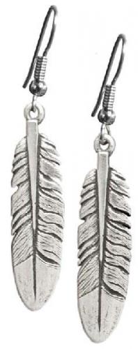 Boucles d'oreille - EJ-33 - Single Feather Earrings, Made in USA - EN STOCK