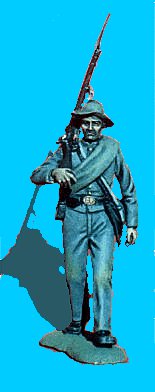 C07 - Walking - Rifle on shoulder - 54mm Confederate infantry (unpainted kit).  