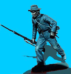 C11 - Running - Rifle at trail. 54mm Confederate infantry (unpainted kit) - EN STOCK