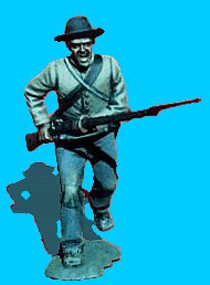 C12 - Running - Rifle levelled. 54mm Confederate infantry (unpainted kit) - EN STOCK