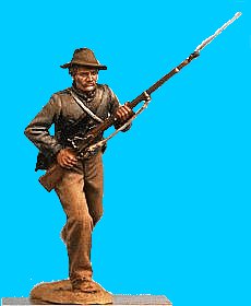 C13 - Running - Rifle at ready. 54mm Confederate infantry (unpainted kit) - EN STOCK