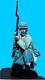 C16 - Kneeling - Rifle at ready. 54mm Confederate infantry (unpainted kit) - EN STOCK