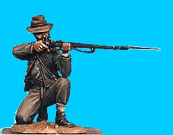 C17 - Kneeling - Firing. 54mm Confederate infantry (unpainted kit) - EN STOCK