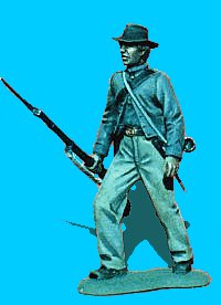 C01 - Advancing - Rifle at trail. 54mm Confederate infantry (unpainted kit) - EN STOCK