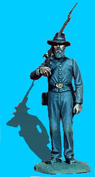 C23 - Standing attention - Rifle on shoulder. 54mm Confederate infantry (unpainted kit) - EN STOCK