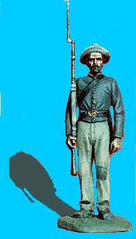 C24 - Standing attention - Shoulder arms. 54mm Confederate infantry (unpainted kit) - EN STOCK