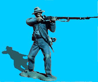 C27 - Knees bent - Firing. 54mm Confederate infantry (unpainted kit) - EN STOCK