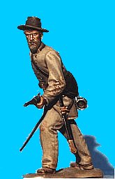 C37 - Officer defending - Sword drawn. 54mm Confederate infantry (unpainted kit) - EN STOCK