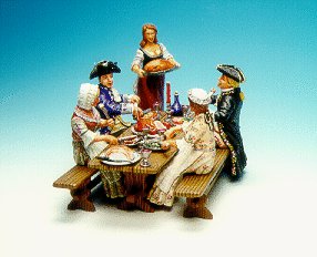 CC10 - Christmas Dinner, four diners and maid 