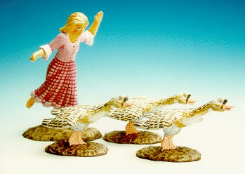 CC18 - Girl trying to catch three geese