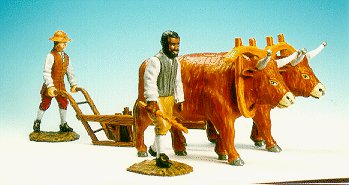 CC38 - Plough with 2 oxen, driver and ploughman 