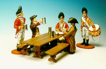 CC39 - Kings Arms Tavern, 2 civilians, 2 Redcoats, 1 drummer 