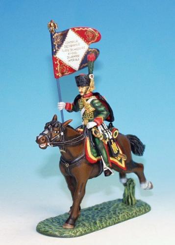 CDC12 - French Light Cavalry - Chasseurs à cheval - Active service, charging - Standard bearer with standard
