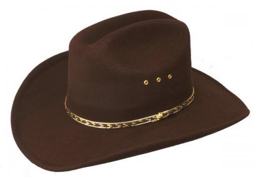 Chapeau cowboy - BFF-26BR - Brown Faux Felt Cowboy Hat - Made in Mexico - disponible en 2 tailles S-M et L-XL - EN STOCK