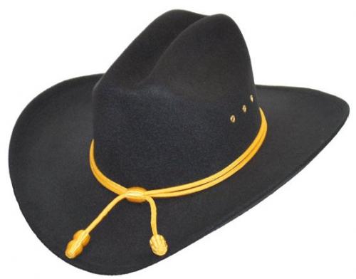 Chapeau cowboy - BFF38BLK - Black Cattleman faux Felt with Cavalry band - EN STOCK
