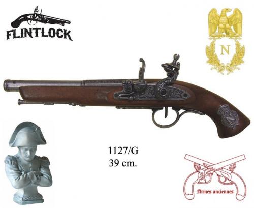 DENIX - Armes anciennes - 1127G - Flintlock pistol, France 18th. C. (left-handed - arme pour gaucher) - disponible sur commande