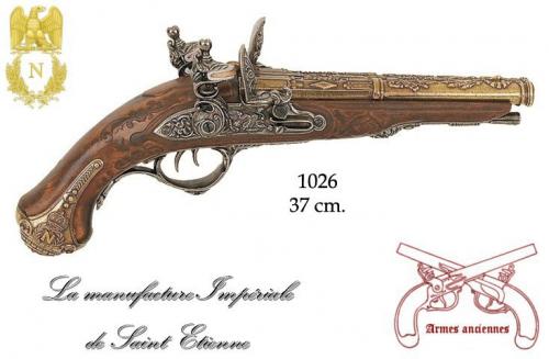 DENIX - Armes anciennes - 1026 - 2 cannons pistol manufactured in St. Etienne for Napoleon, 1806 - disponible sur commande