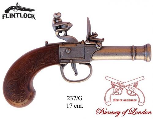 DENIX - Armes anciennes - 237G - Flintlock pistol manufactured by Bunney, England 18th. C. - disponible sur commande
