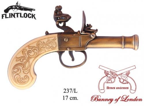 DENIX - Armes anciennes - 237L - Flintlock pistol manufactured by Bunney, England 18th. C. - disponible sur commande