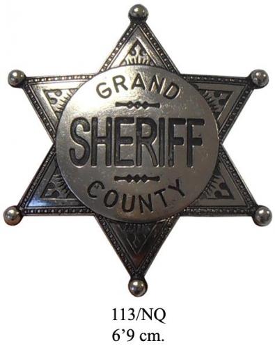 DENIX - Etoile de Sheriff - 113 NQ - Grand County Sheriff badge (argenté) - EN STOCK
