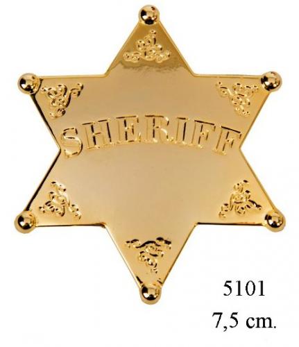 DENIX - Etoile de Sheriff - 5101 - Six point ball tipped Sheriff Star (version or) - EN STOCK