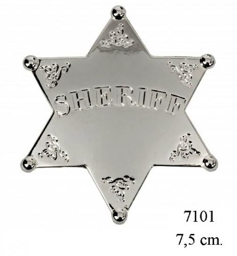 DENIX - Etoile de Sheriff - 7101 - Six point ball tipped Sheriff Star (version argent) - EN STOCK