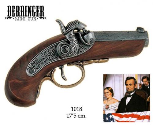 DENIX - revolver - 1018 - Baby Philadelphia Derringer pistol, USA 1850 (arme qui tua Abraham Lincoln) - EN STOCK