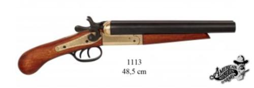 DENIX - revolver - 1113 - Double Barrel Pistol, (canon recadré), USA 1868 - EN STOCK