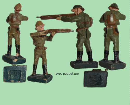 Durso - Belge avec casque Adrian - sept. 1938 - réf. 58 - 1940-45 - réf. 125 - Soldat tirant debout avec paquetage 