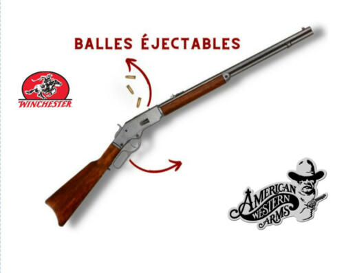 Denix - carabine - 1318 - Winchester 73, USA 1873 (couleur grise) avec mécanisme de balles éjectables. Vendu avec 3 balles - EN STOCK