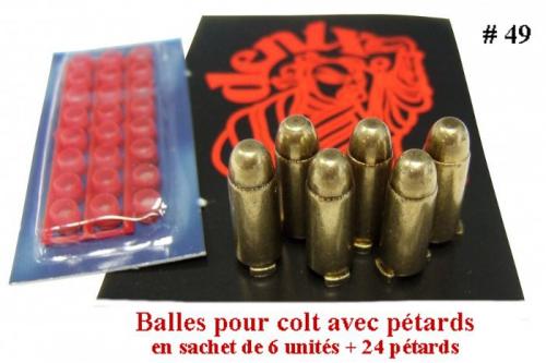DENIX - revolver - 49 - Balles pour Colt (vendu en sachet de 6 unités + 24 pétards) - EN STOCK