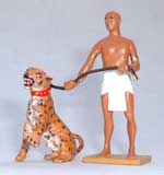 Egypte Priest and leopard - pas de stock