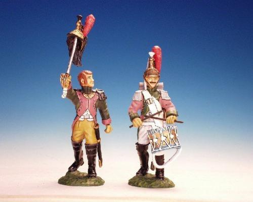 F17C15 - 17th Regiment of Dragoons (dismounted) - Officer and Drummer (2 figures)