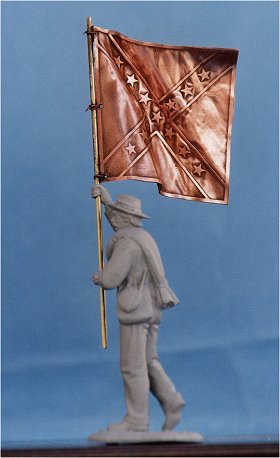 F01 - Confederate Infantry battle flag and pole. (figure not included) - indisponible