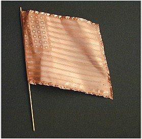 F03 - Union Infantry National Flag and pole. Photo-etched copper flag, 54mm (1-32 scale) - PAS DE STOCK